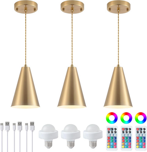 Gold battery operated pendant - battery,