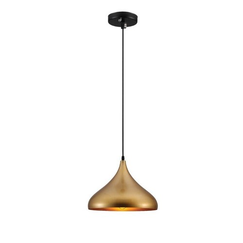 Dome metal pendant - dome, gold