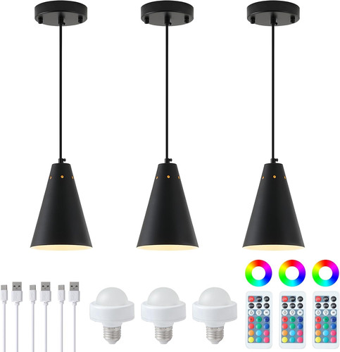 Black battery operated - black, pendant